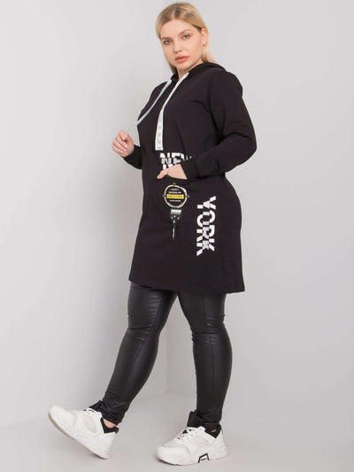 Czarna bawełniana tunika plus size