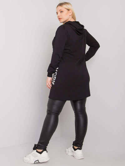 Czarna bawełniana tunika plus size