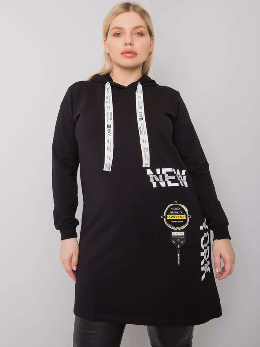 Czarna bawełniana tunika plus size