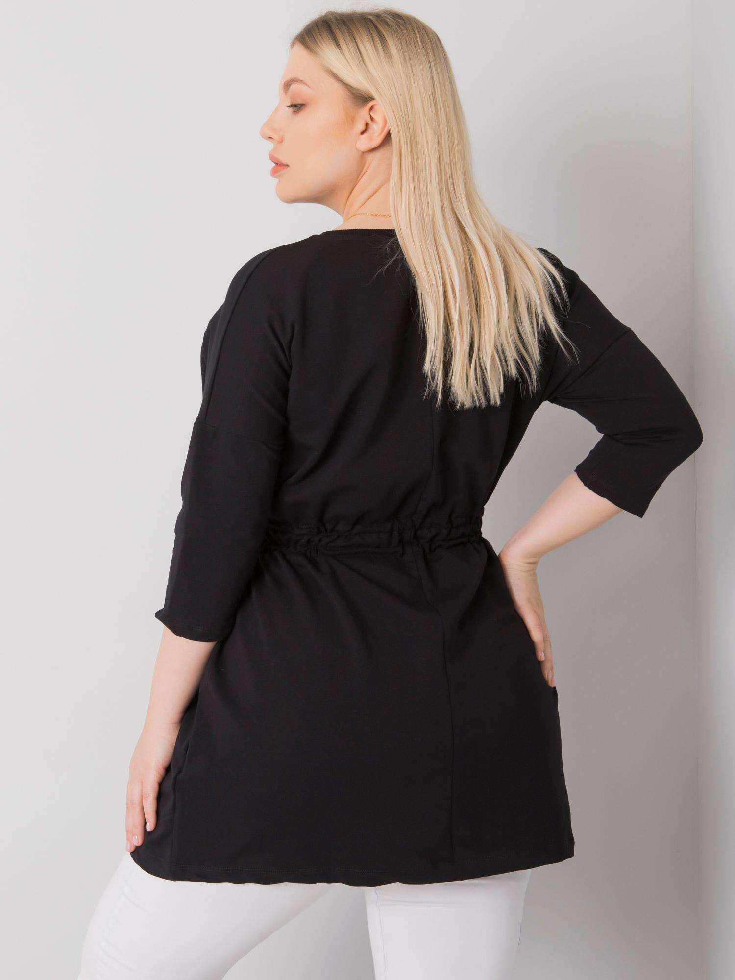 Czarna tunika plus size z napisem