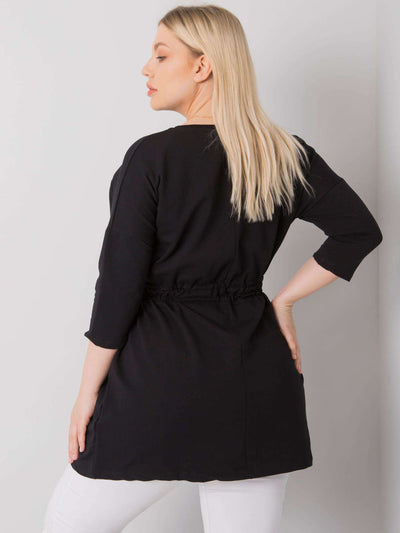 Czarna tunika plus size z napisem