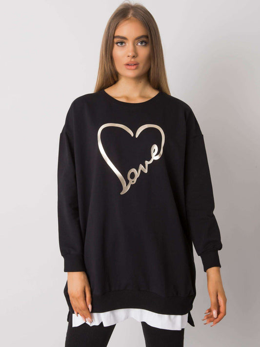 RUE PARIS Czarna tunika bawełniana