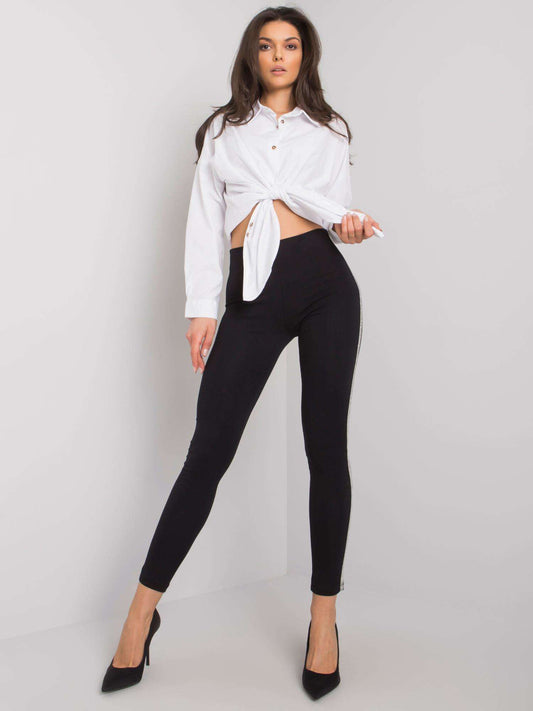 RUE PARIS Czarne klasyczne legginsy