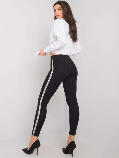 RUE PARIS Czarne klasyczne legginsy