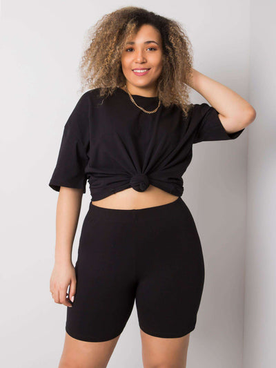 Czarne bawełniane szorty plus size