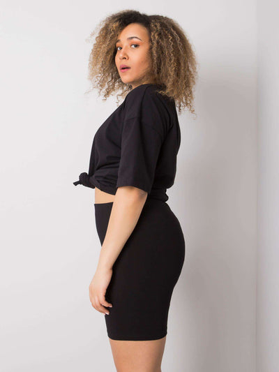 Czarne bawełniane szorty plus size
