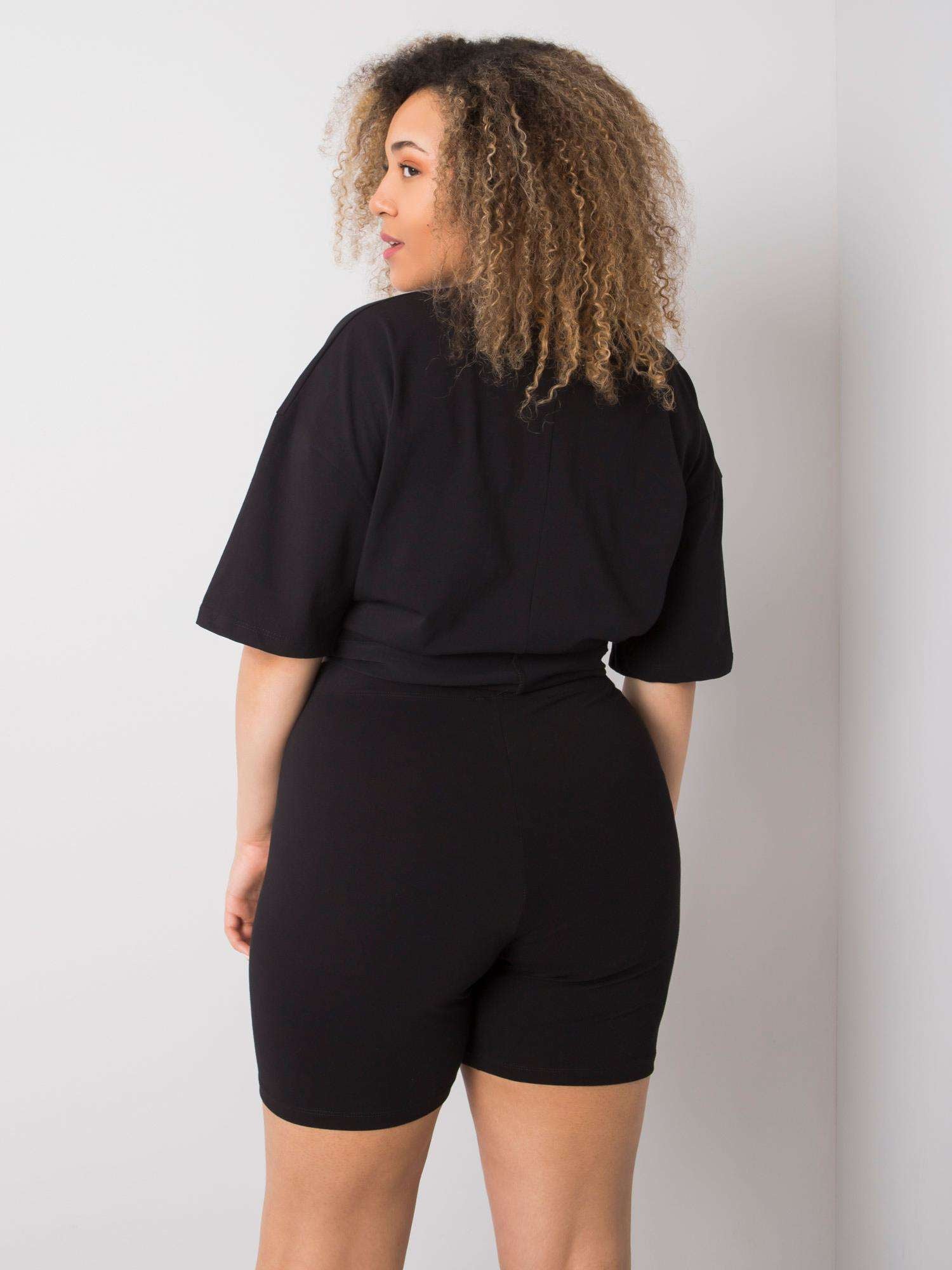 Czarne bawełniane szorty plus size
