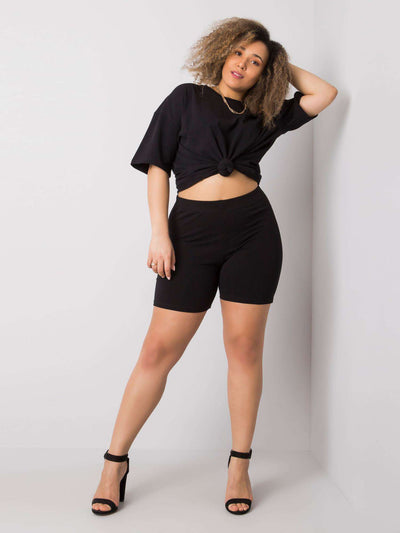Czarne bawełniane szorty plus size