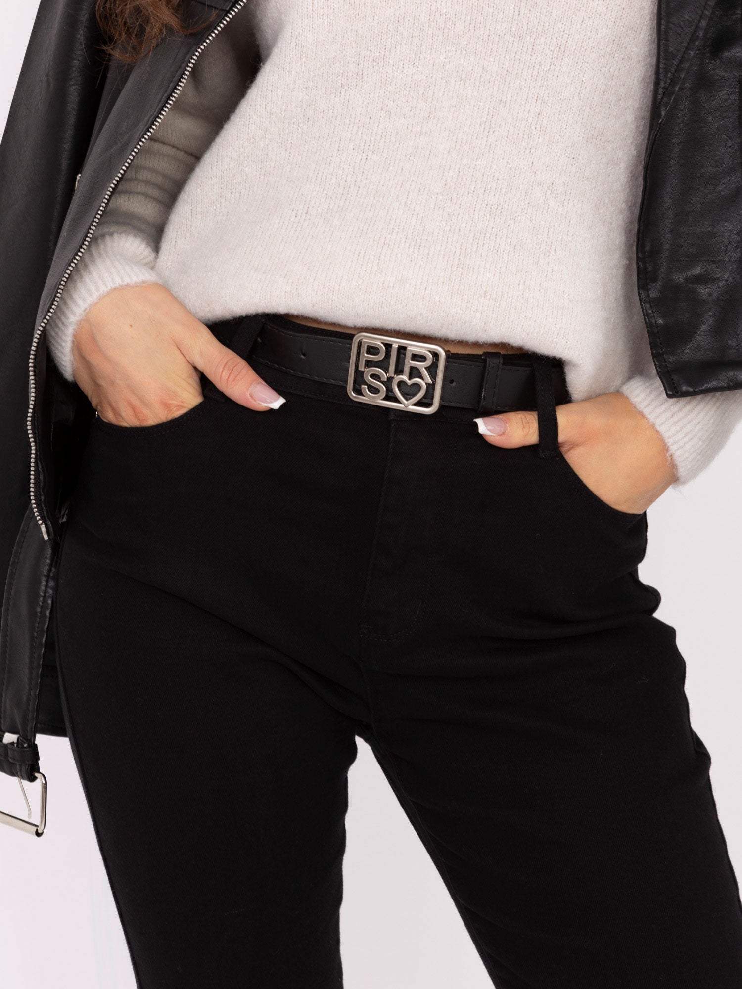 Czarne damskie jeansy skinny z wysokim stanem