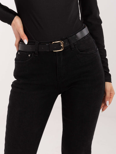 Czarne jeansy skinny ze średnim stanem