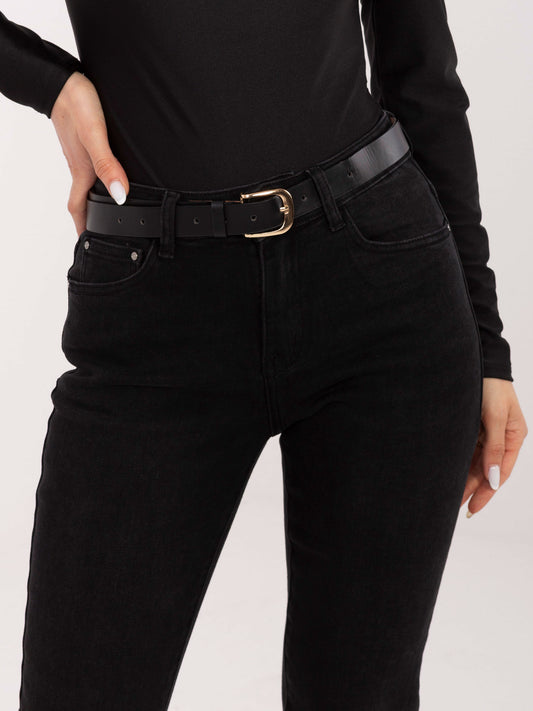 Czarne jeansy skinny ze średnim stanem