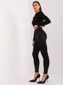 Czarne legginsy basic z wysokim stanem RUE PARIS