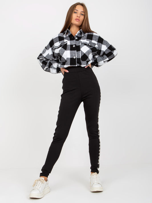 Czarne damskie legginsy na co dzień high waist