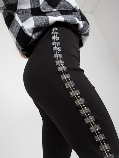 Czarne damskie legginsy na co dzień high waist