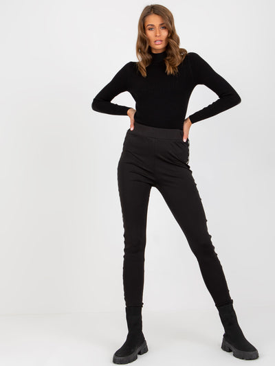Czarne damskie legginsy na co dzień high waist