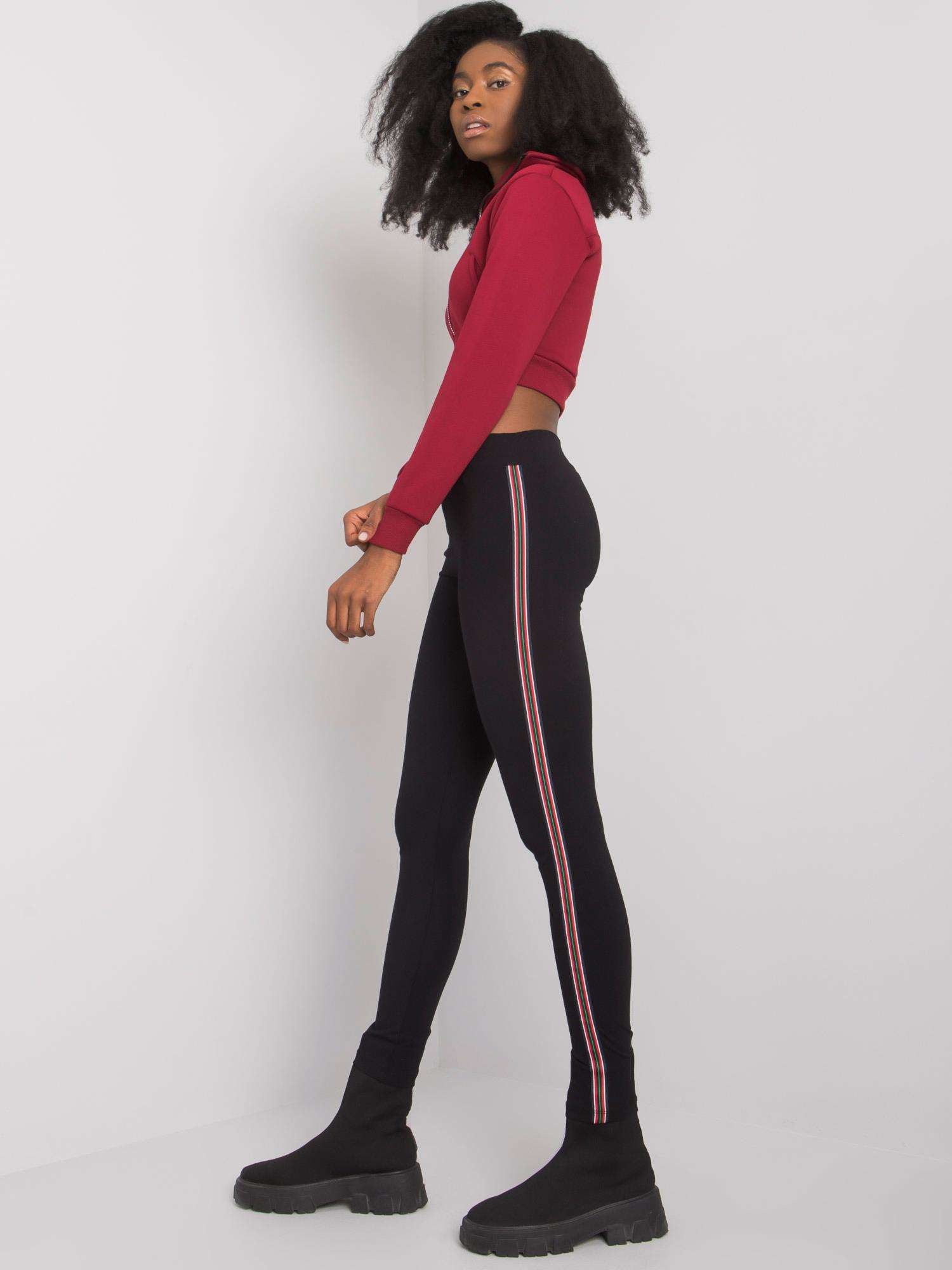 RUE PARIS Czarne legginsy damskie