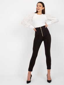 Czarne legginsy eleganckie z zamkiem OCH BELLA
