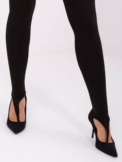 Czarne legginsy basic z zakładką na palec