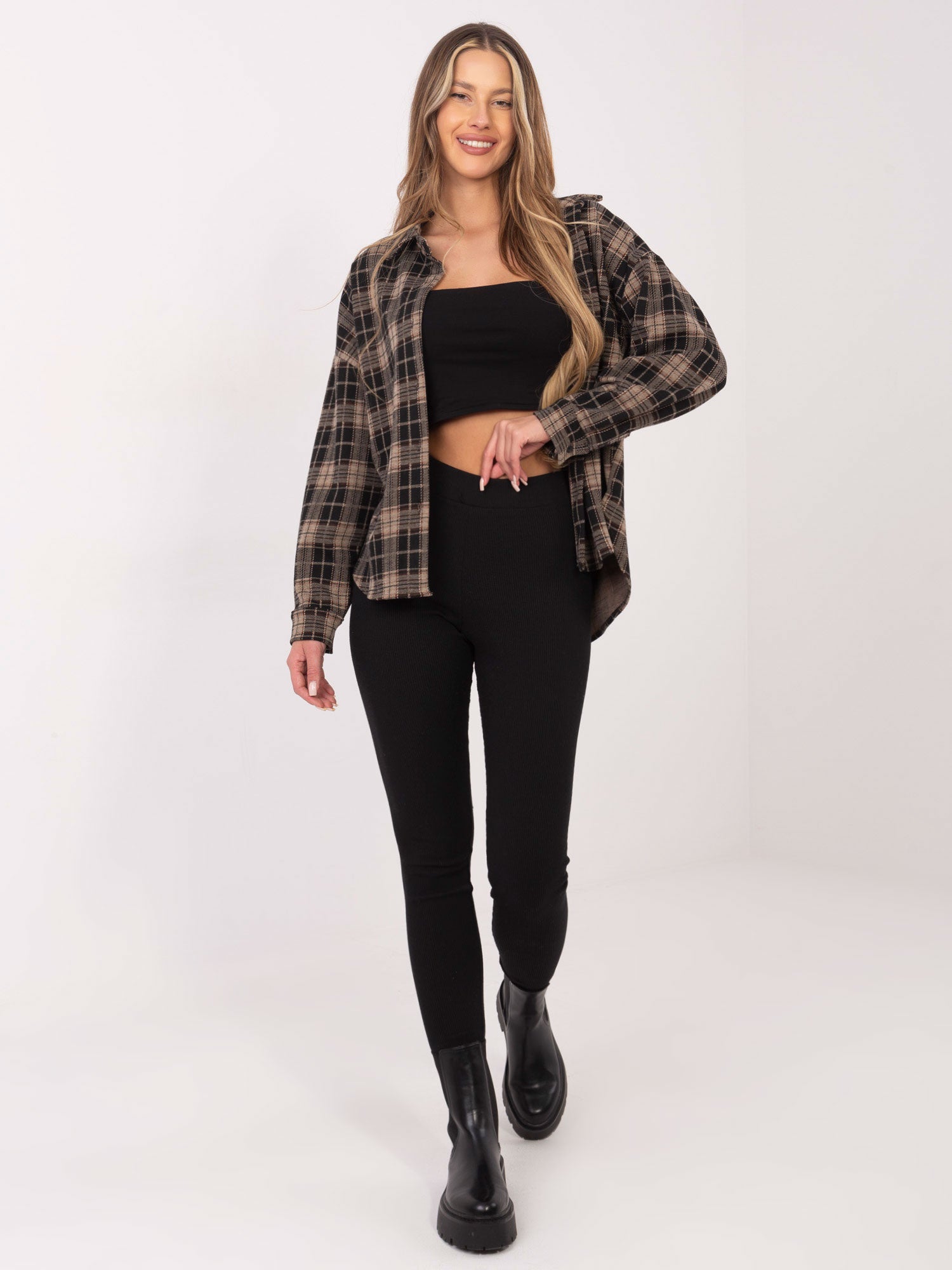 Czarne damskie legginsy basic z bawełny RUE PARIS