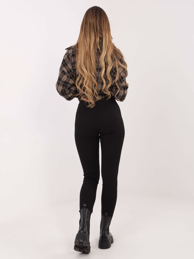 Czarne damskie legginsy basic z bawełny RUE PARIS