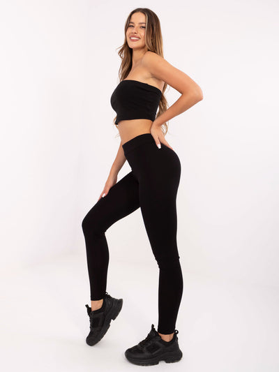 BASIC FEEL GOOD Czarne legginsy z wysokim stanem