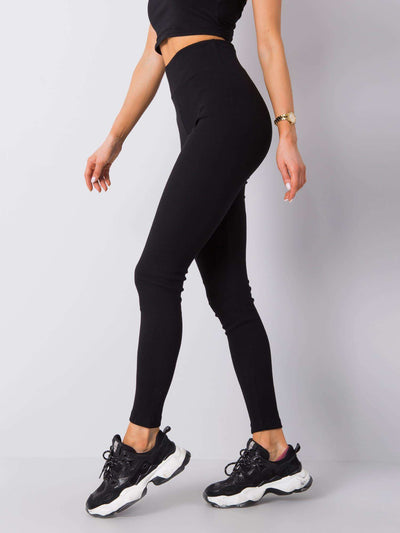 Czarne legginsy basic w prążek