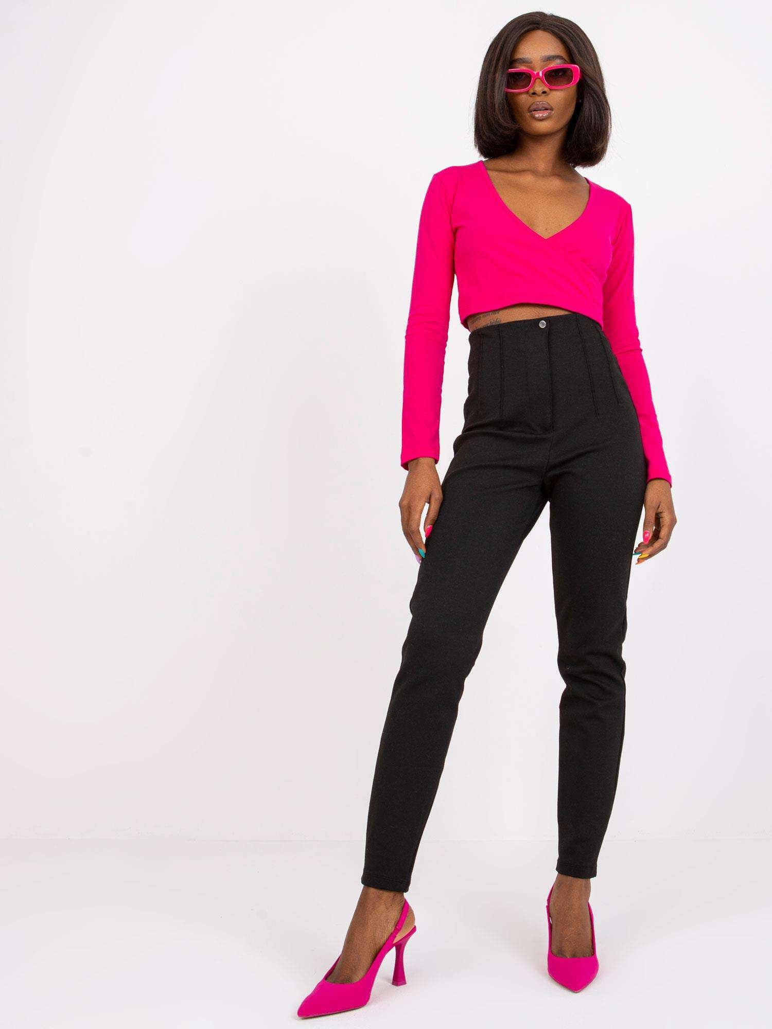 RUE PARIS Czarne legginsy damskie