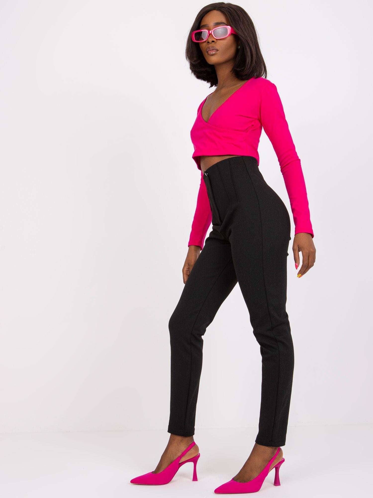 RUE PARIS Czarne legginsy damskie