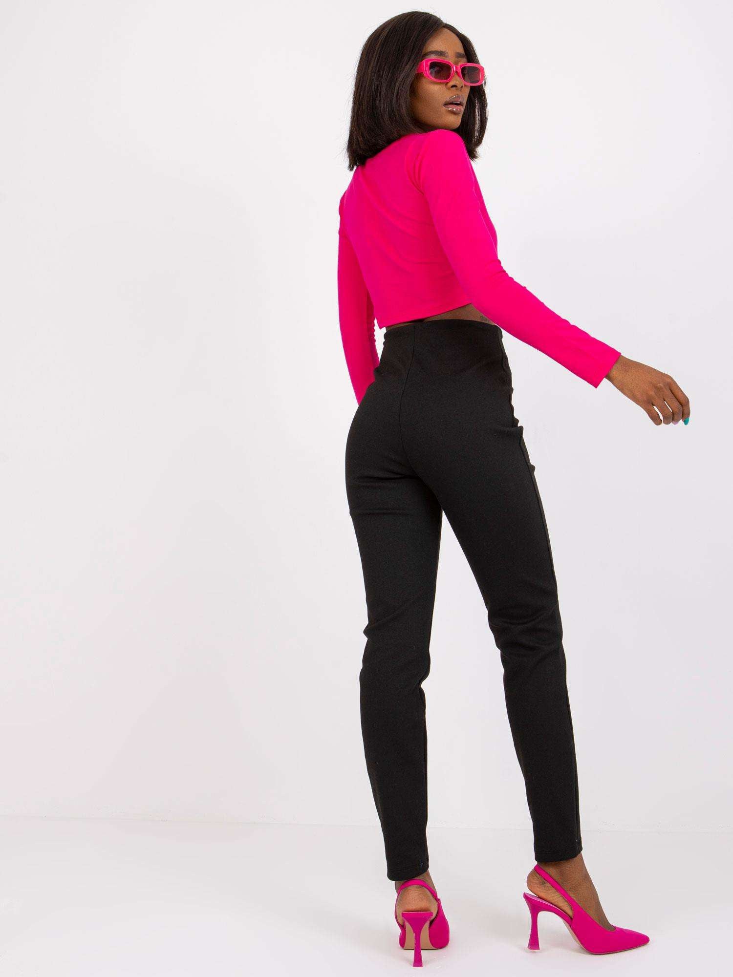 RUE PARIS Czarne legginsy damskie