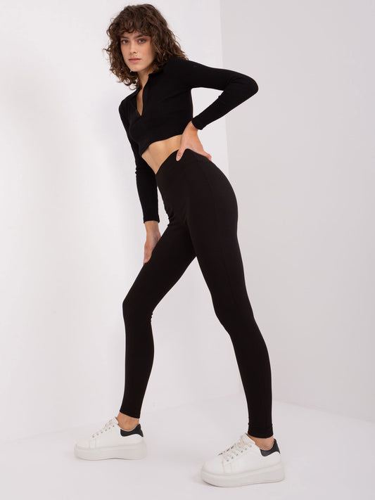 Czarne legginsy z wysokim stanem RUE PARIS