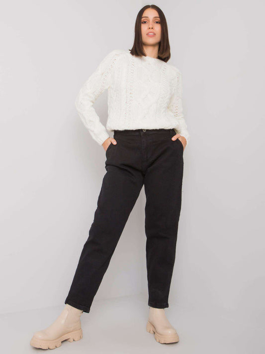Czarne spodnie jeansowe regular plus size