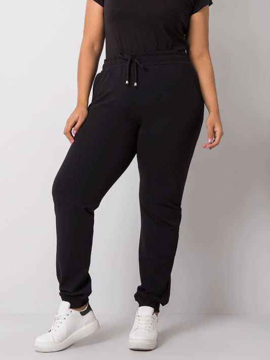 Czarne damskie spodnie dresowe plus size