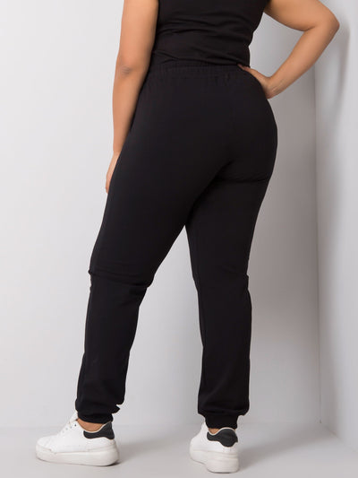 Czarne damskie spodnie dresowe plus size