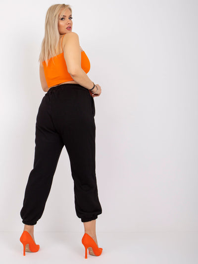 Czarne bawełniane spodnie dresowe plus size