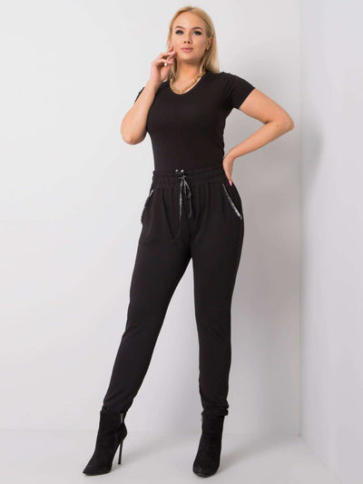 Czarne bawełniane spodnie plus size