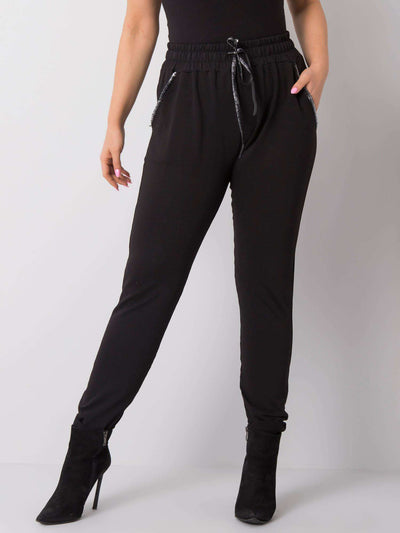 Czarne bawełniane spodnie plus size