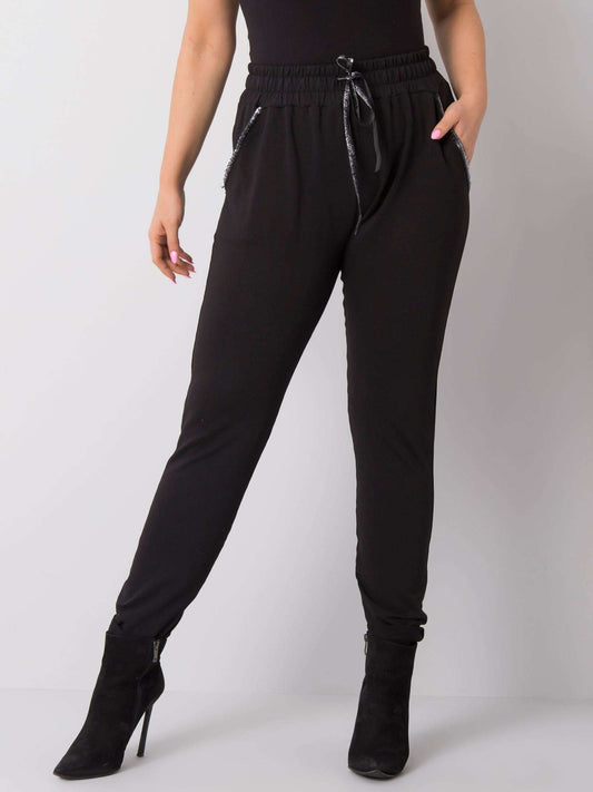 Czarne bawełniane spodnie plus size