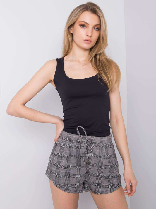 STITCH & SOUL Czarne szorty w kratkę