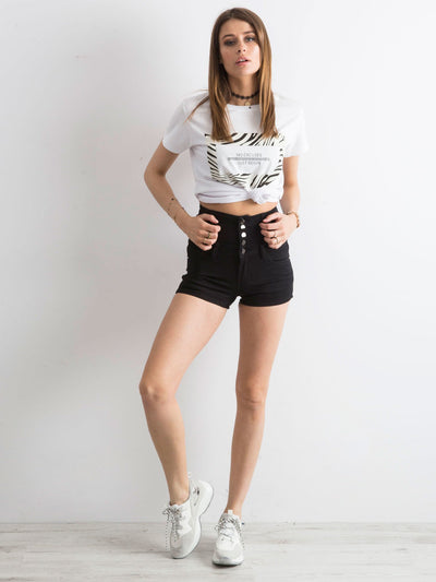 Czarne szorty high waist