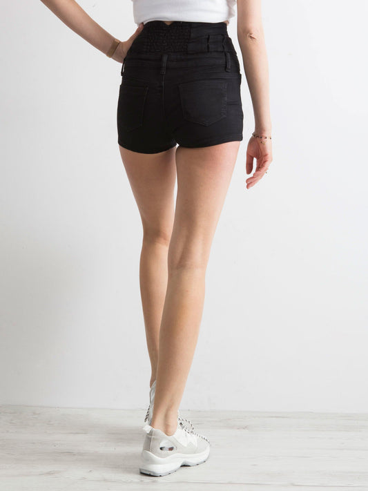 Czarne szorty high waist