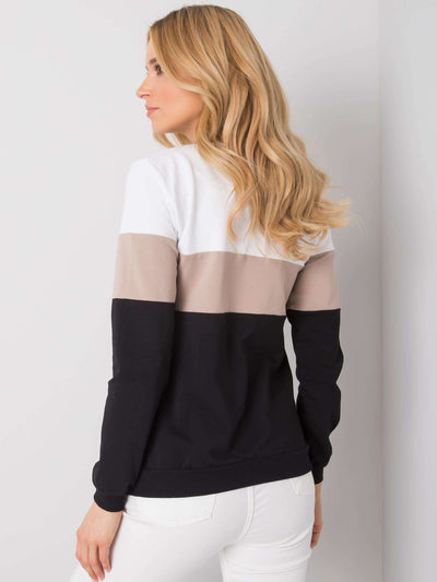 RUE PARIS Czarno-beżowa bluza damska