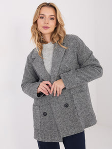 Czarno-biała casualowa marynarka w jodełka