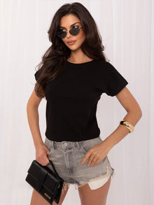 Czarny bawełniany damski t-shirt basic