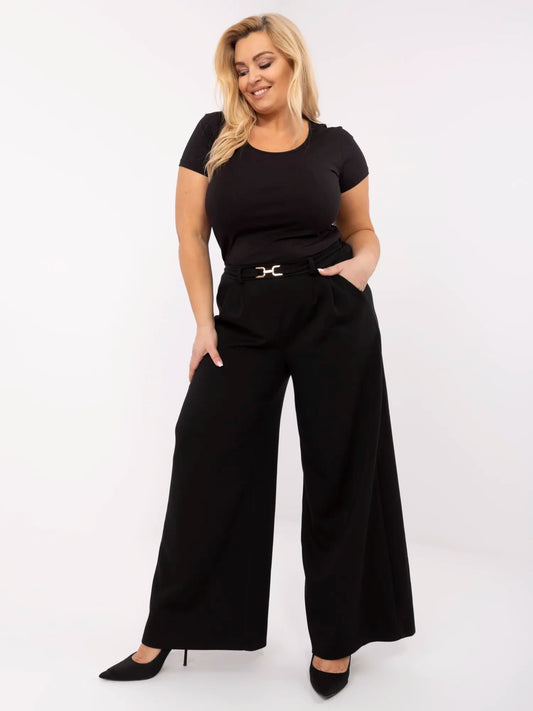 Czarny t-shirt plus size w jednolitym kolorze