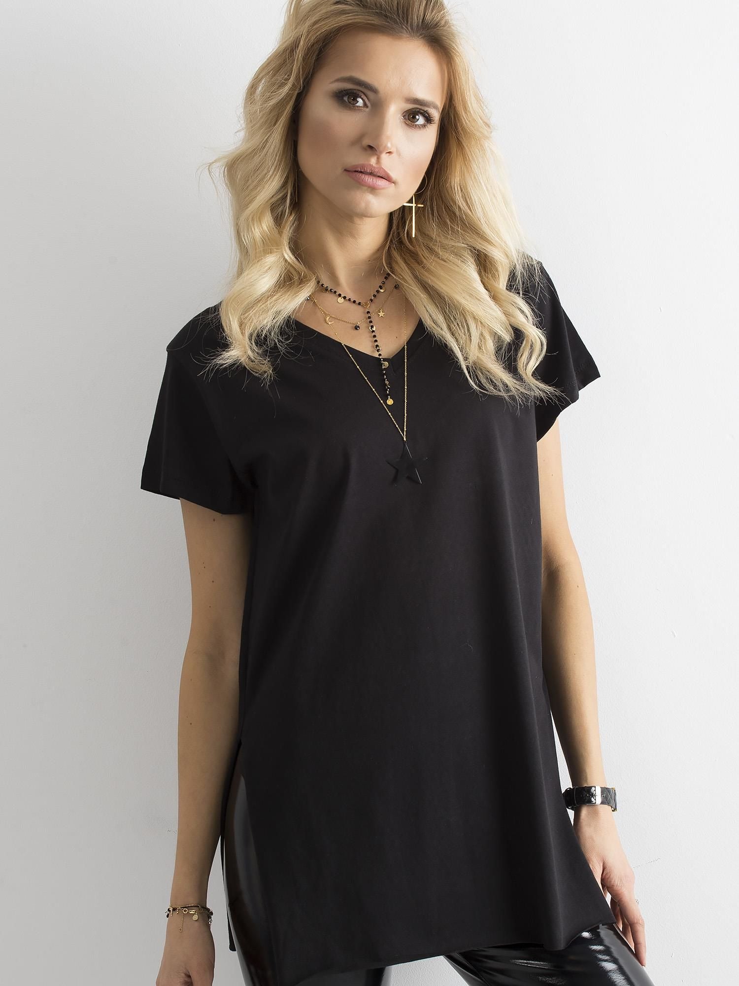 Bawełniany t-shirt damski czarny