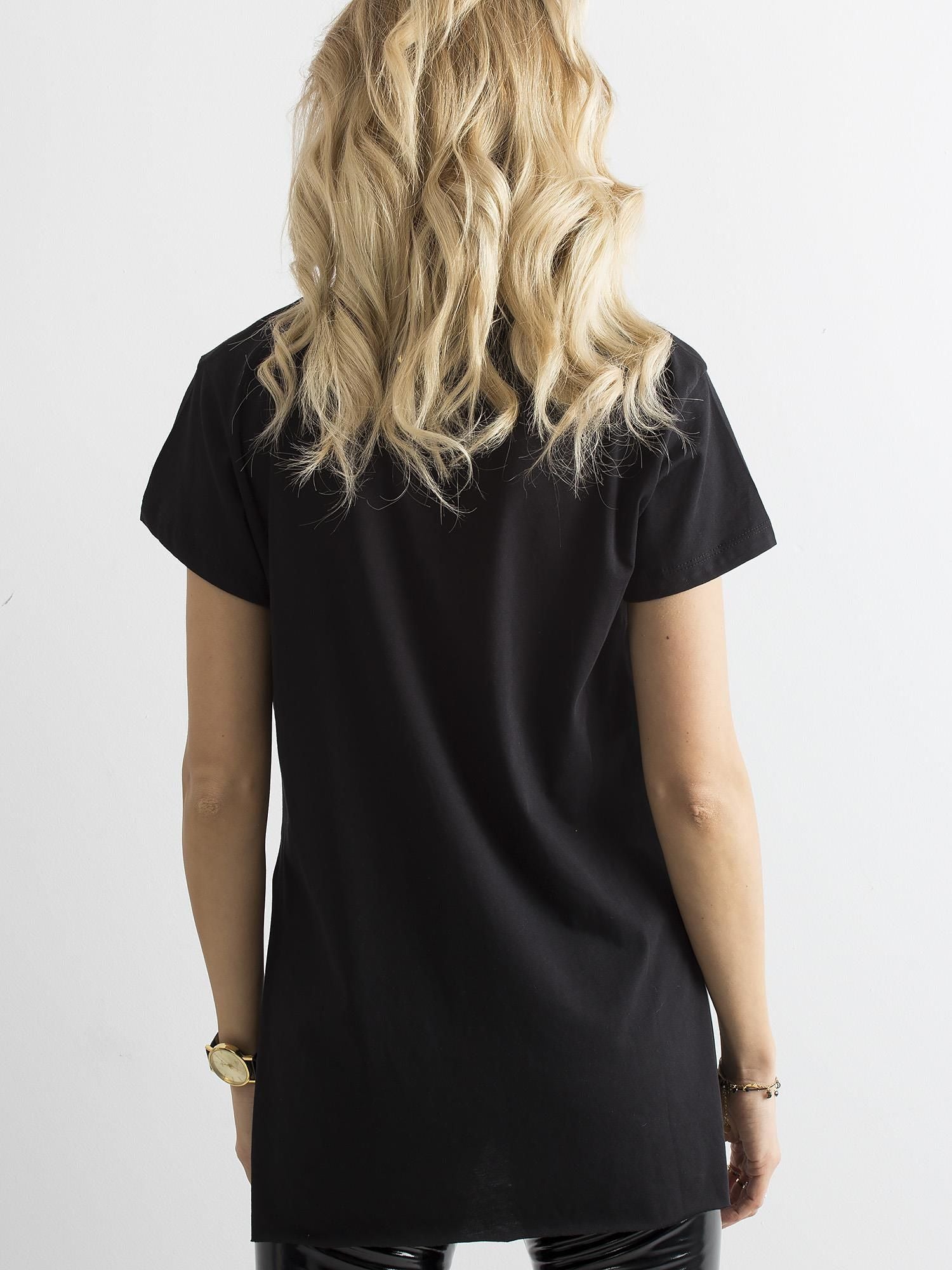 Bawełniany t-shirt damski czarny
