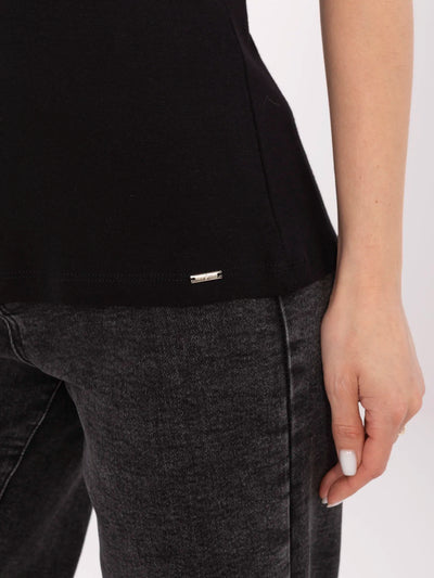Czarny bawełniany t-shirt basic