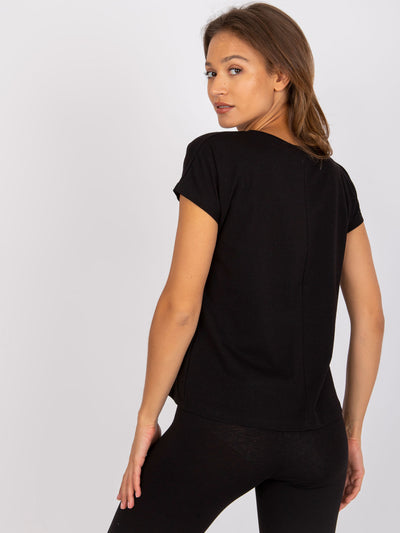 Czarny damski t-shirt