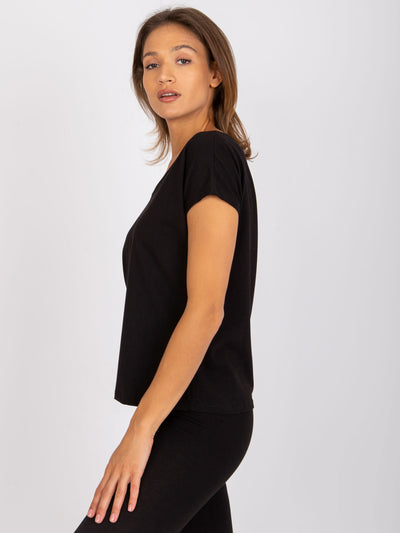 Czarny damski t-shirt