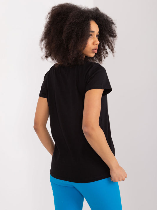 BASIC FEEL GOOD Czarny bawełniany t-shirt z pandami